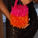 Grapefruit Punch Beaded Bag