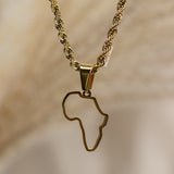 Africa Outline with Rope Chain