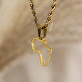 Africa Outline with Rope Chain