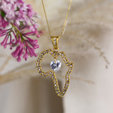 Africa Crystal Heart Necklace
