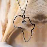 Large Africa's Heart Necklace (Silver)