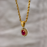 Ruby Gemstone Pendant - Gold
