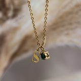 Initial and Birthstone Personalised Necklace