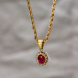 Ruby Gemstone Pendant - Gold