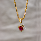 Ruby Gemstone Pendant - Gold