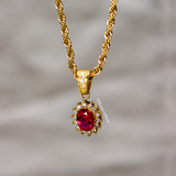 Ruby Gemstone Pendant - Gold