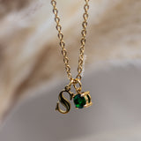 Initial and Birthstone Personalised Necklace