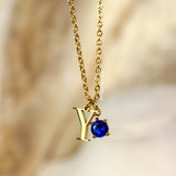 Initial and Birthstone Personalised Necklace