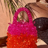 Grapefruit Punch Beaded Bag