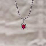 Ruby Gemstone Pendant - Silver