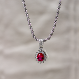 Ruby Gemstone Pendant - Silver