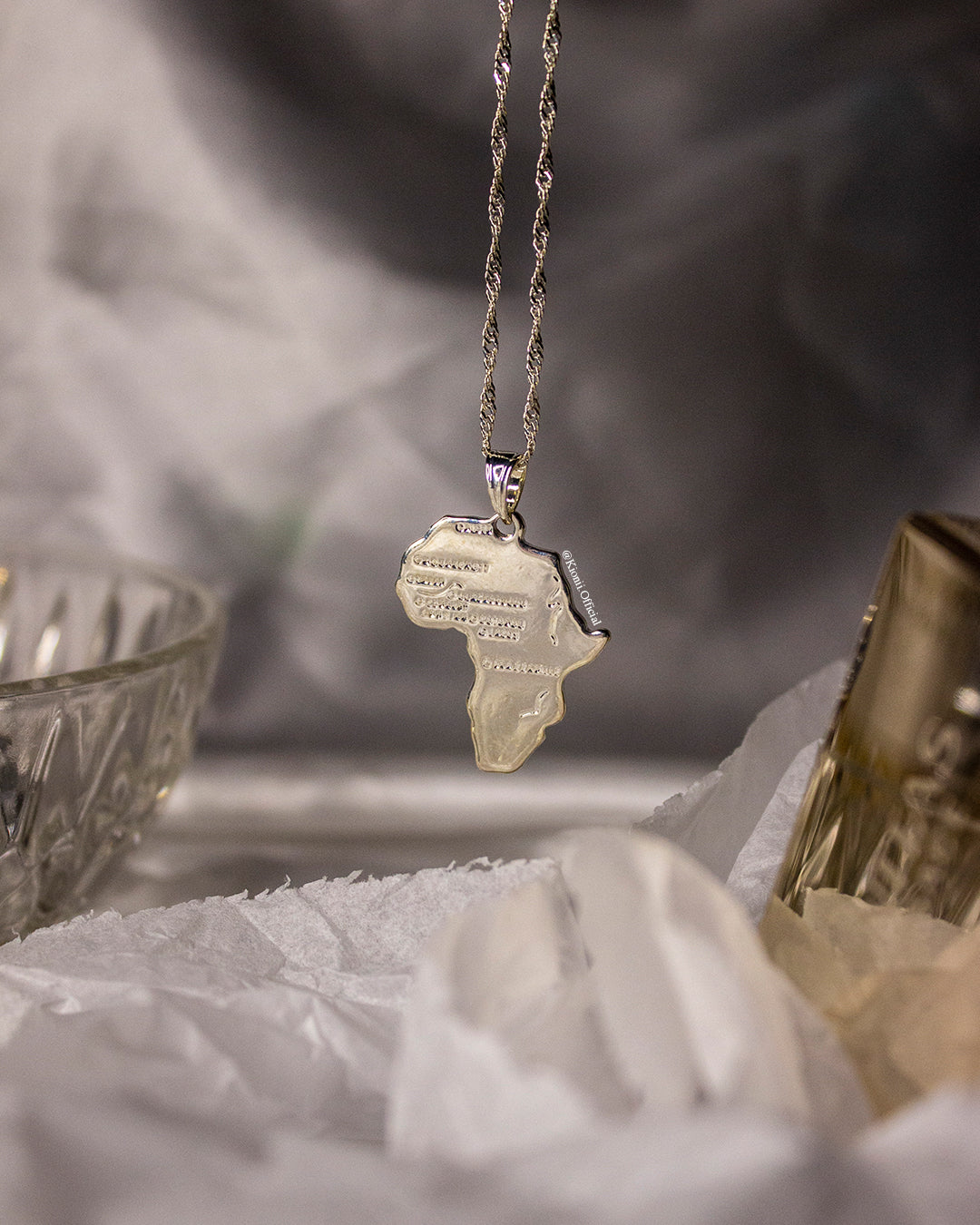 African Map Necklace (Silver) - KIONII