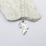 African Map Necklace (Silver) - KIONII