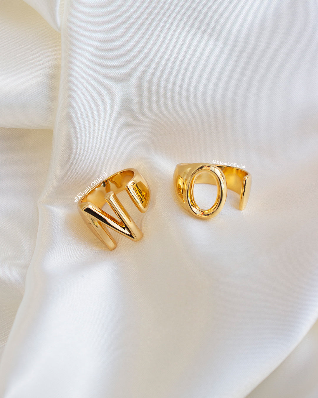 Initial Gold Chunky Ring - KIONII