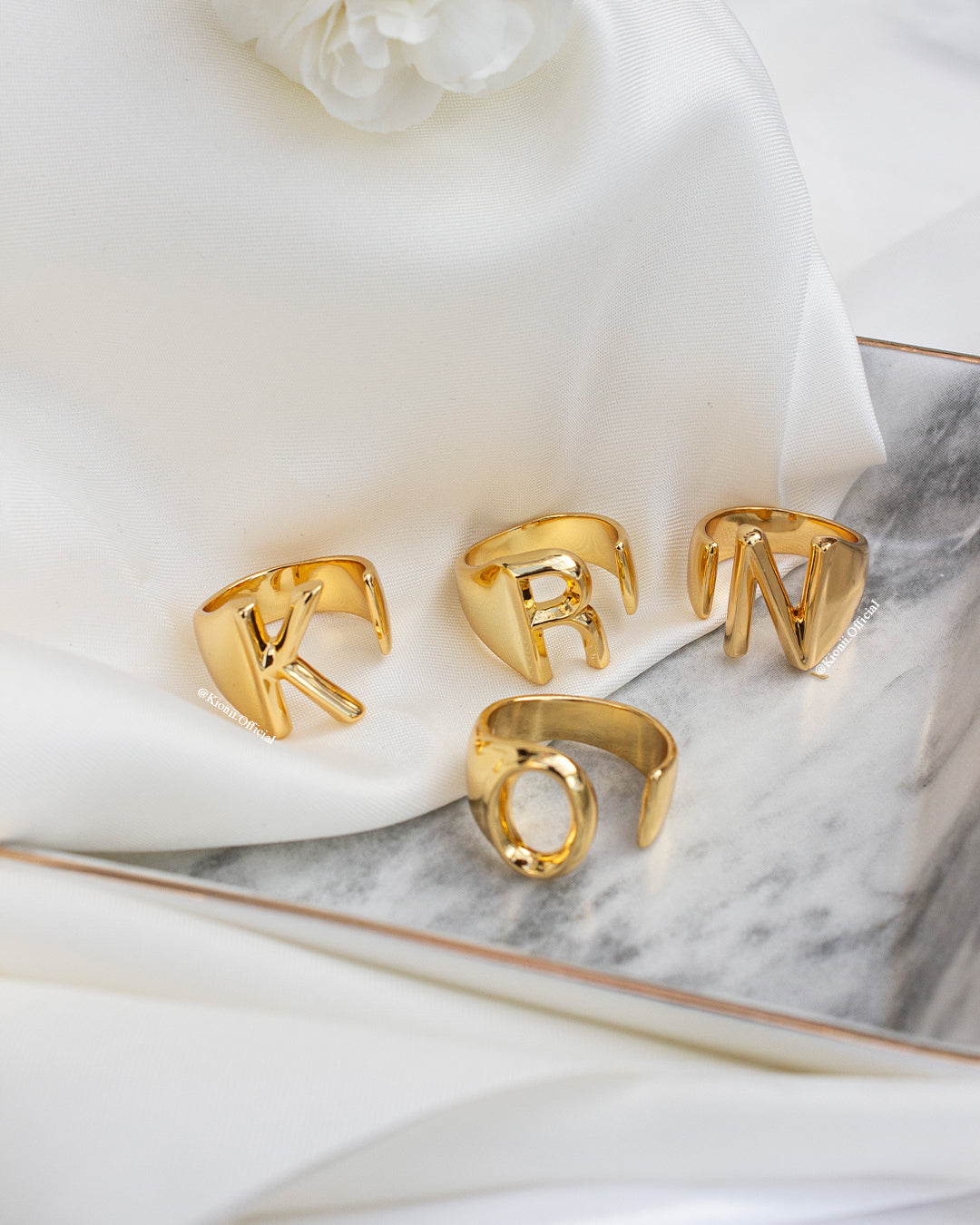 Initial Gold Chunky Ring - KIONII