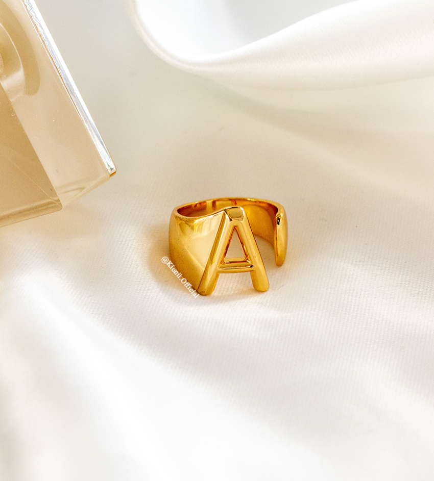 Initial Gold Chunky Ring - KIONII
