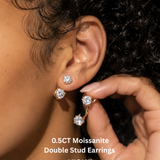 Double Stud Moissanite Earrings