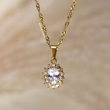 Diamond Crystal Birthstone Pendant