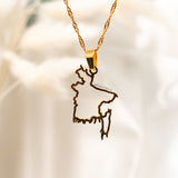 Bangladesh Outline Pendant (Gold)