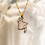 Bangladesh Outline Pendant (Gold)