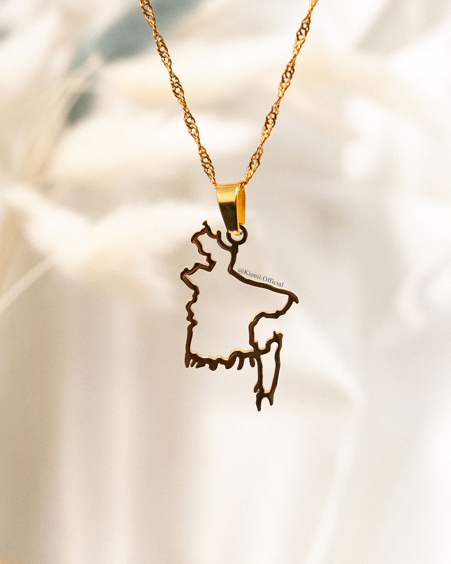 Bangladesh Outline Pendant (Gold)