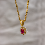 Ruby Men Gemstone Pendant - Gold