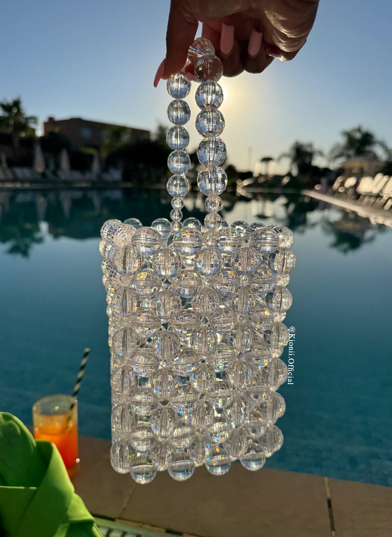 Coleen Clear Beaded Bag