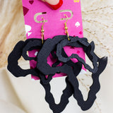 Double Africa Earrings Black