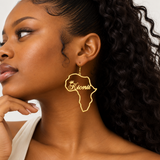 Africa Personalised Outline Earrings