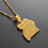 Uganda City Country Pendant (Gold)