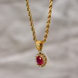 Ruby Men Gemstone Pendant - Gold