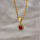 Ruby Men Gemstone Pendant - Gold