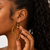 Akila Large Africa Outline Earrings
