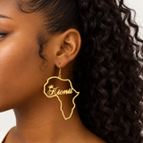 Africa Personalised Outline Earrings