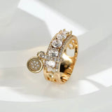 Crystal Dangle Charm Rings