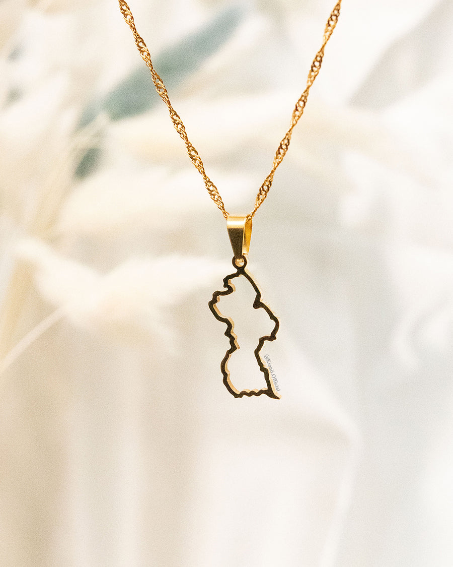 Guyana Outline Pendant (Gold)