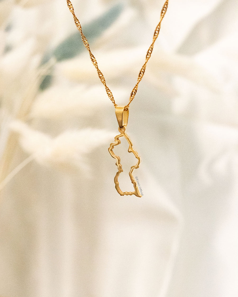 Guyana Outline Pendant (Gold)