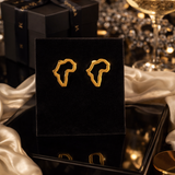 Mini Africa Outline Studs (Gold)