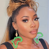 Double Africa Earrings Green