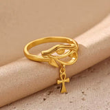 Ankh Egyptian Cross Ring - Gold