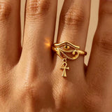 Ankh Egyptian Cross Ring - Gold