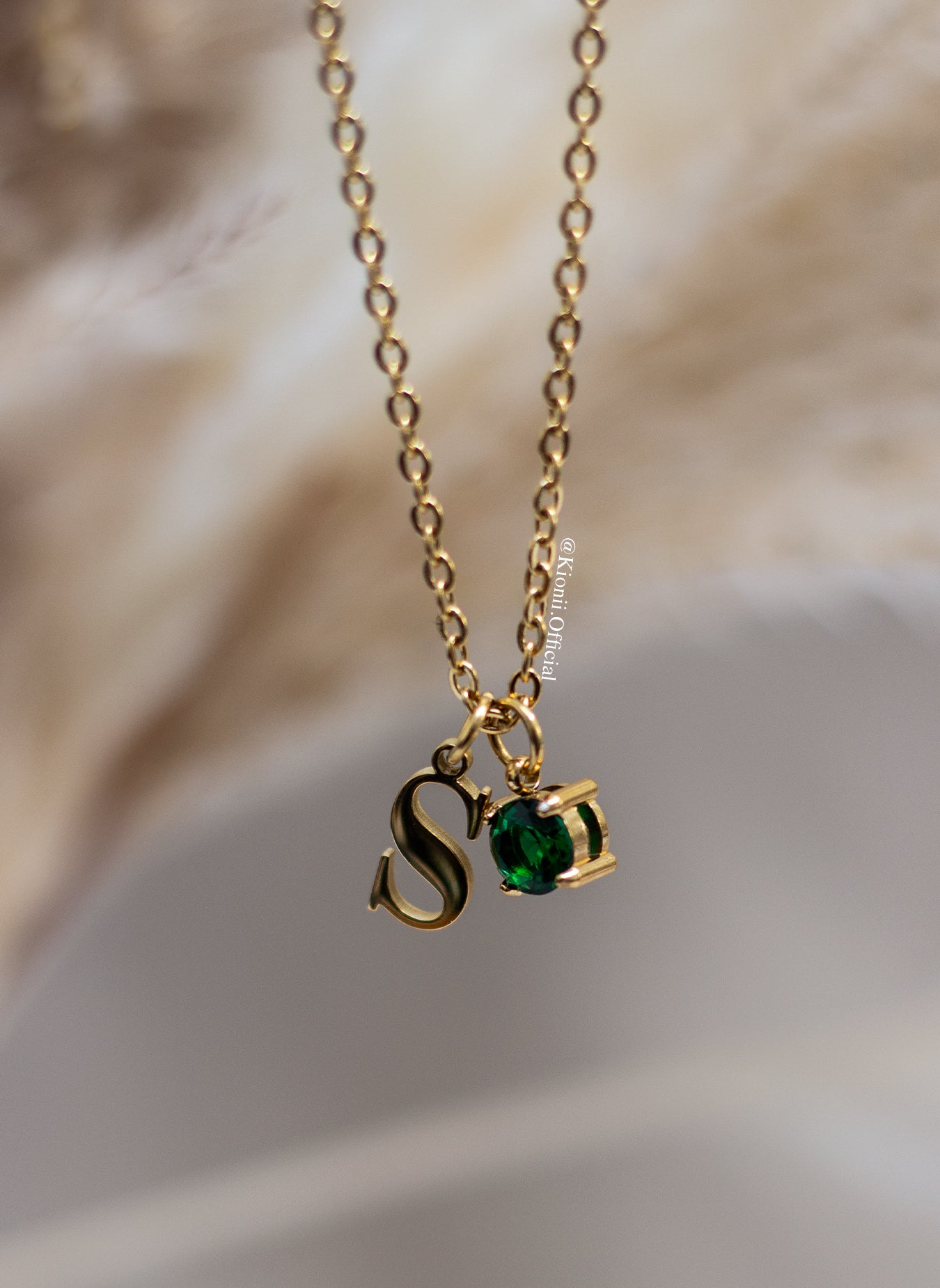 Initial and Birthstone Personalised Necklace