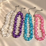 Jelly Heart Beaded Necklace