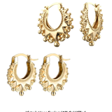 Victoria Spiked Hoop Earrings - 18K Gold Filled