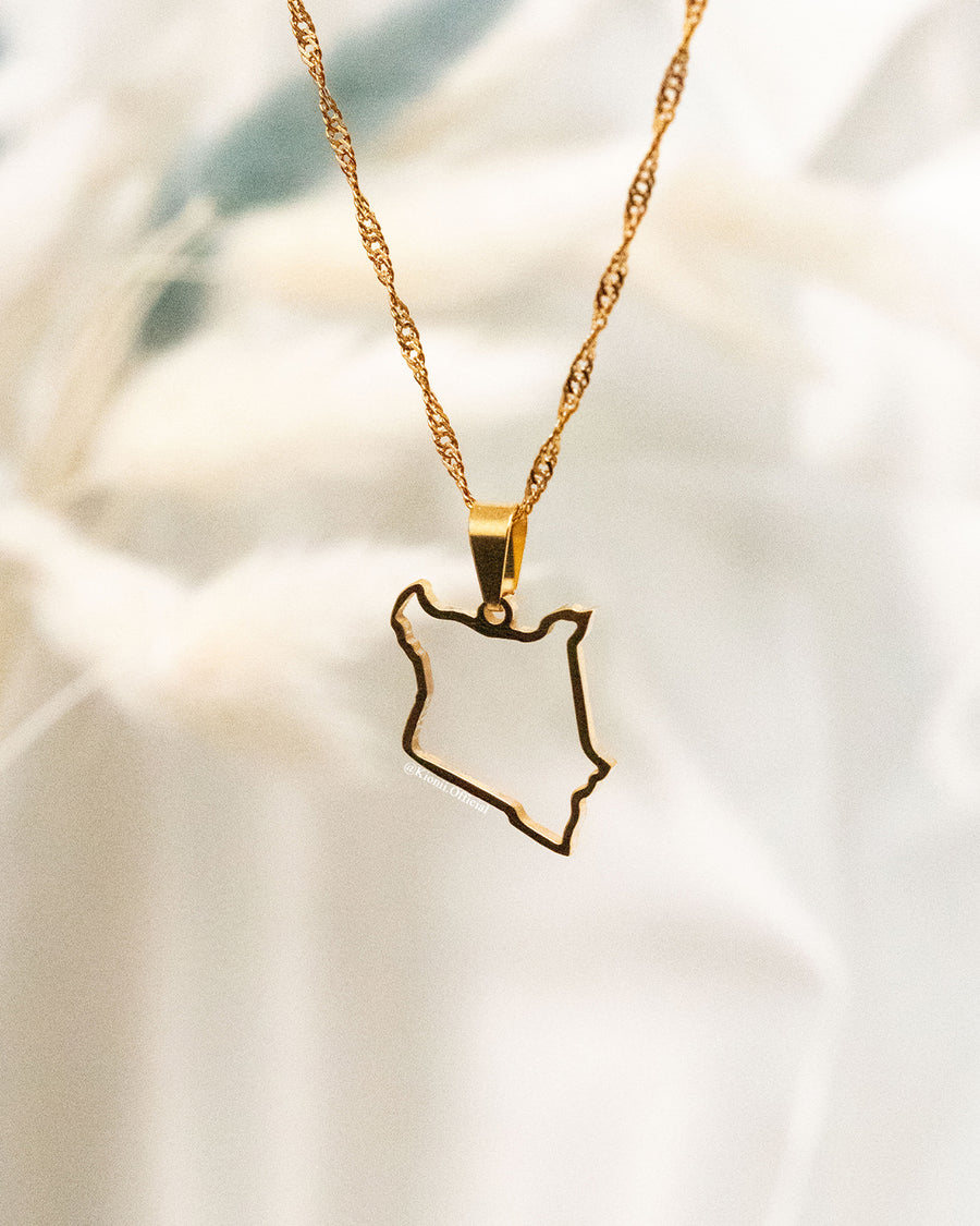 Kenya Outline Pendant (Gold)