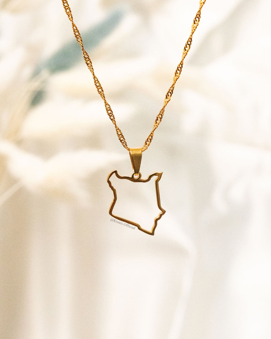 Kenya Outline Pendant (Gold)