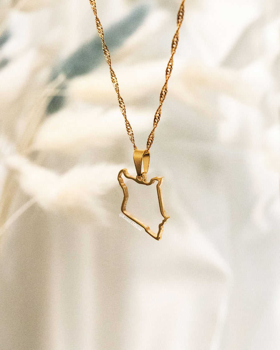 Kenya Outline Pendant (Gold)