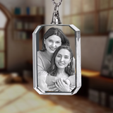 Laser Etched, Personalized 3D Crystal Photo Necklace