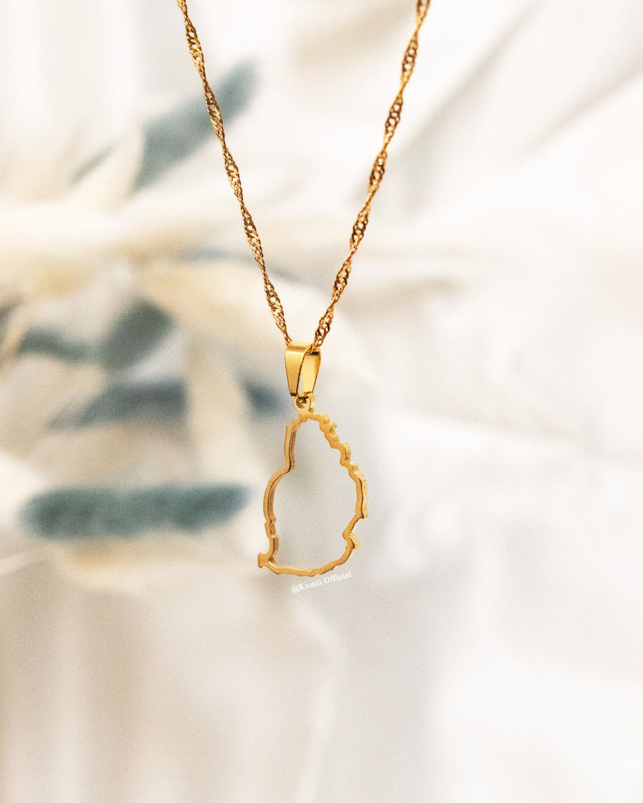 Mauritius Outline Pendant (Gold)
