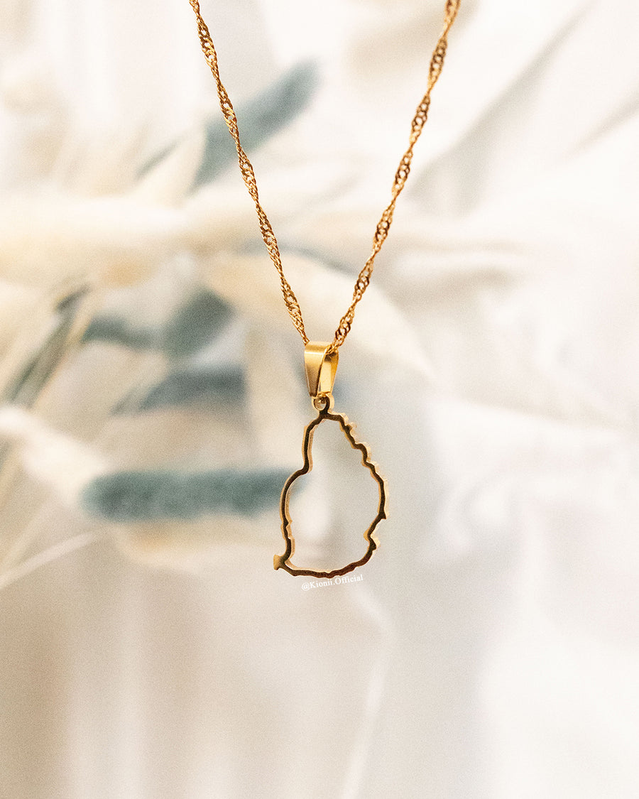 Mauritius Outline Pendant (Gold)